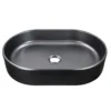 Nantucket Sinks Regatta 23.75" x 15.75" Oval Fireclay Bathroom Vessel Sink with Accessories, Matte Black, RC5022MB