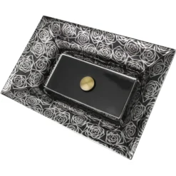 Nantucket Sinks Regatta 25" Fireclay Bathroom Vessel Sink, Black/Platinum, RC73040PR