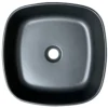 Nantucket Sinks Regatta 15.75" x 15.75" Square Fireclay Bathroom Vessel Sink with Accessories, Matte Black, RC4033MB