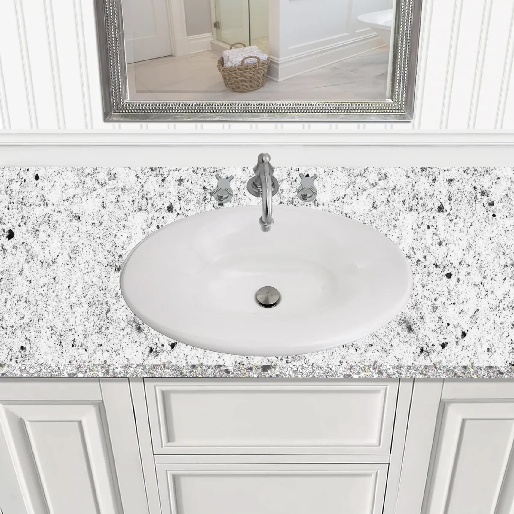 Nantucket Sinks Regatta 25" Fireclay Bathroom Sink, White, RC70640W