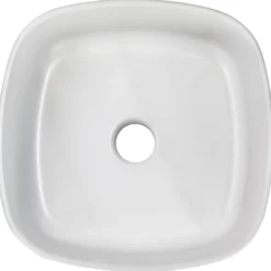 Nantucket Sinks Regatta 15.75" x 15.75" Square Fireclay Bathroom Vessel Sink with Accessories, Matte White, RC4033MW
