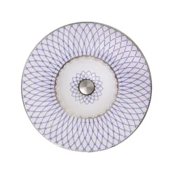 Nantucket Sinks Regatta 18" Fireclay Bathroom Vessel Sink, White/Blue, RC77240BS