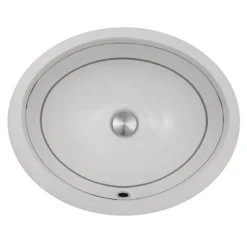 Nantucket Sinks Regatta 19" Fireclay Bathroom Sink, White/Platinum, RC78340SL