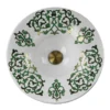 Nantucket Sinks Regatta 18" Fireclay Bathroom Vessel Sink, White/Green/Gold, RC77240GF