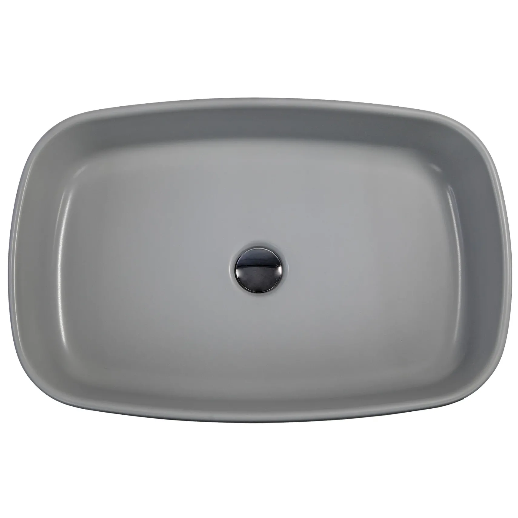Nantucket Sinks Regatta 24" x 15.75" Rectangular Fireclay Bathroom Vessel Sink with Accessories, Matte Concrete, RC6044C