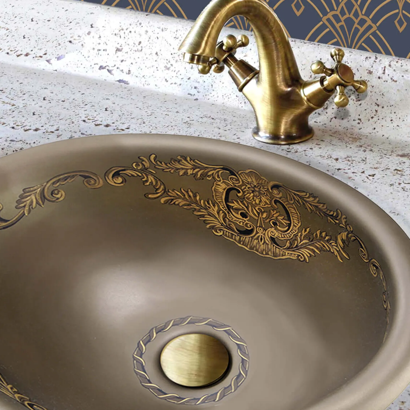Nantucket Sinks Regatta 20" Fireclay Bathroom Sink, Brown, RC73240BHY