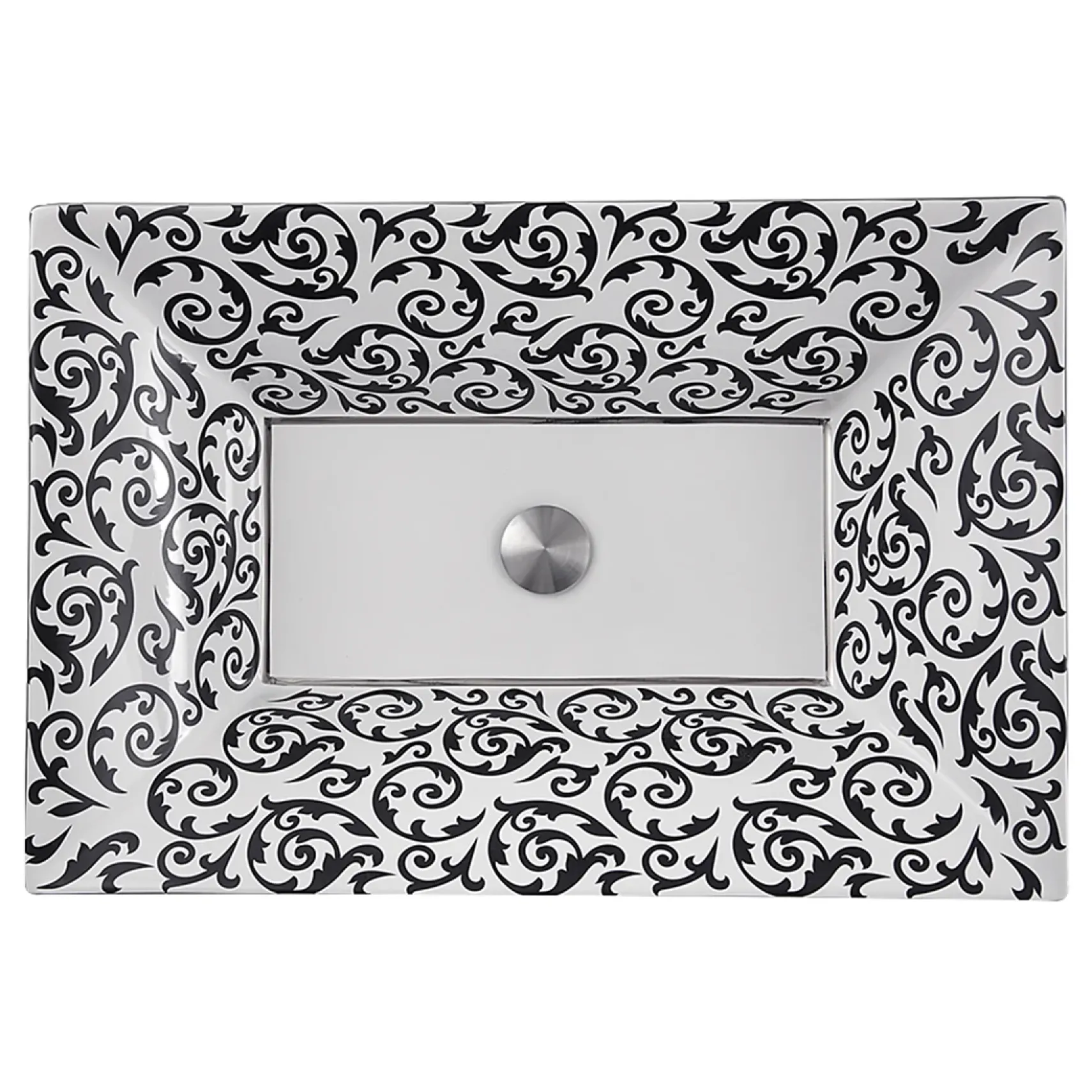 Nantucket Sinks Regatta 25" Fireclay Bathroom Vessel Sink, White/Black/Platinum, RC73040PD