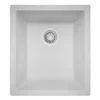 Nantucket Sinks Rockport 15" Rectangle Granite Composite Bar/Kitchen Sink with Accessories, White, PR1815-W