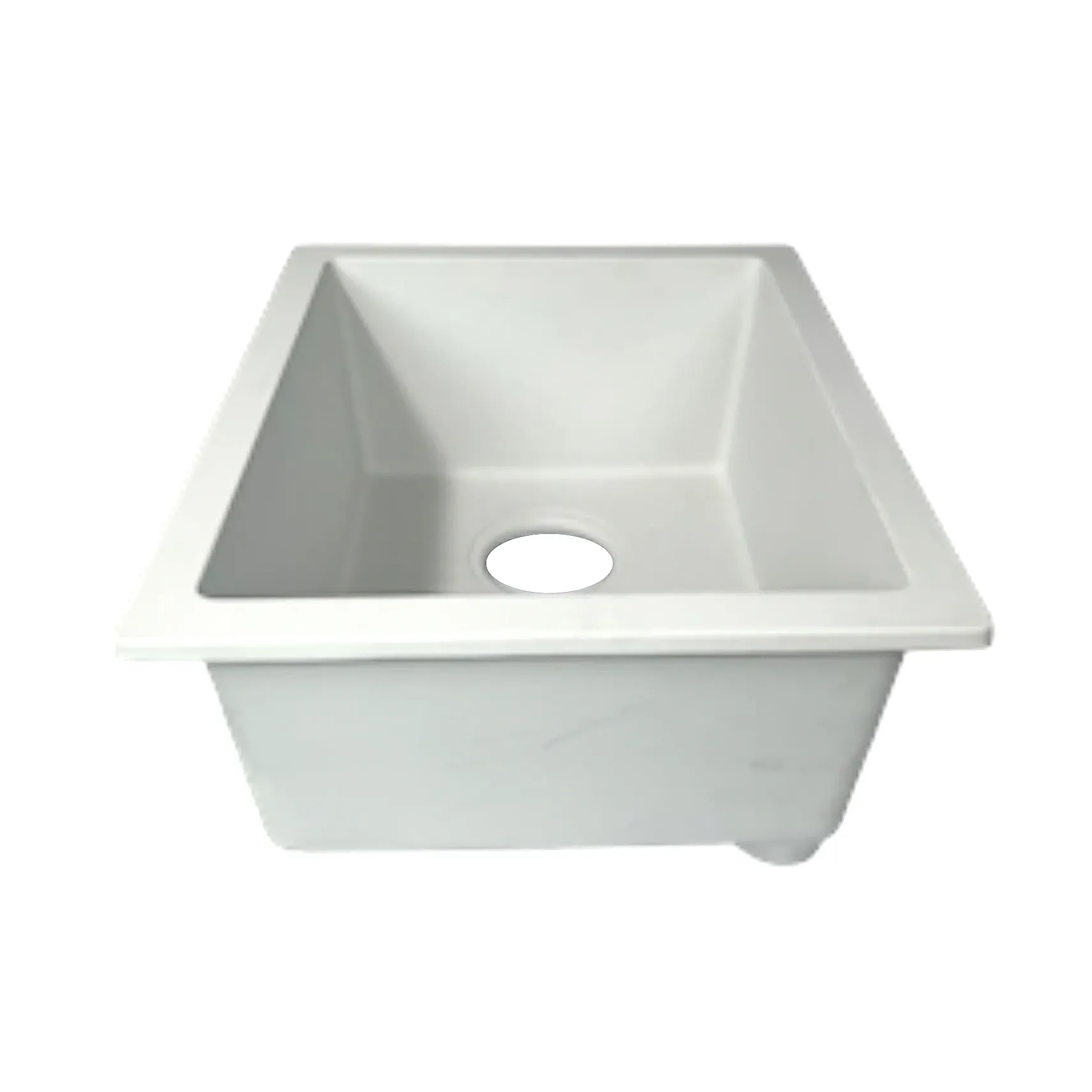 Nantucket Sinks Rockport 15" Rectangle Granite Composite Bar/Kitchen Sink with Accessories, White, PR1815-W