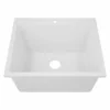 Nantucket Sinks Rockport 25" Dual Mount Granite Composite Laundry Sink, White, PR2522-DM-W