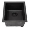 Nantucket Sinks Rockport 15" Rectangle Granite Composite Bar/Kitchen Sink with Accessories, Black, PR1815-BL