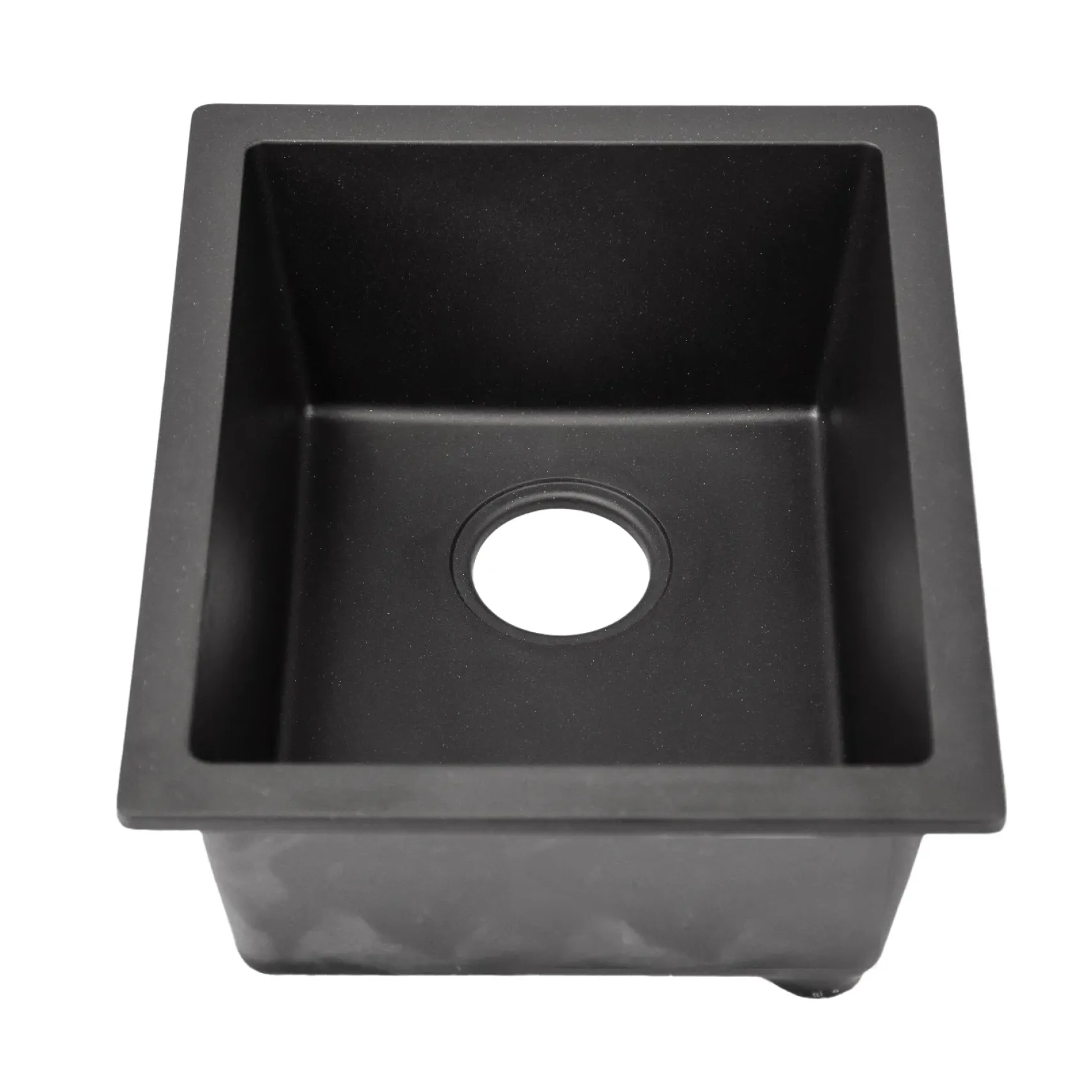 Nantucket Sinks Rockport 15" Rectangle Granite Composite Bar/Kitchen Sink with Accessories, Black, PR1815-BL