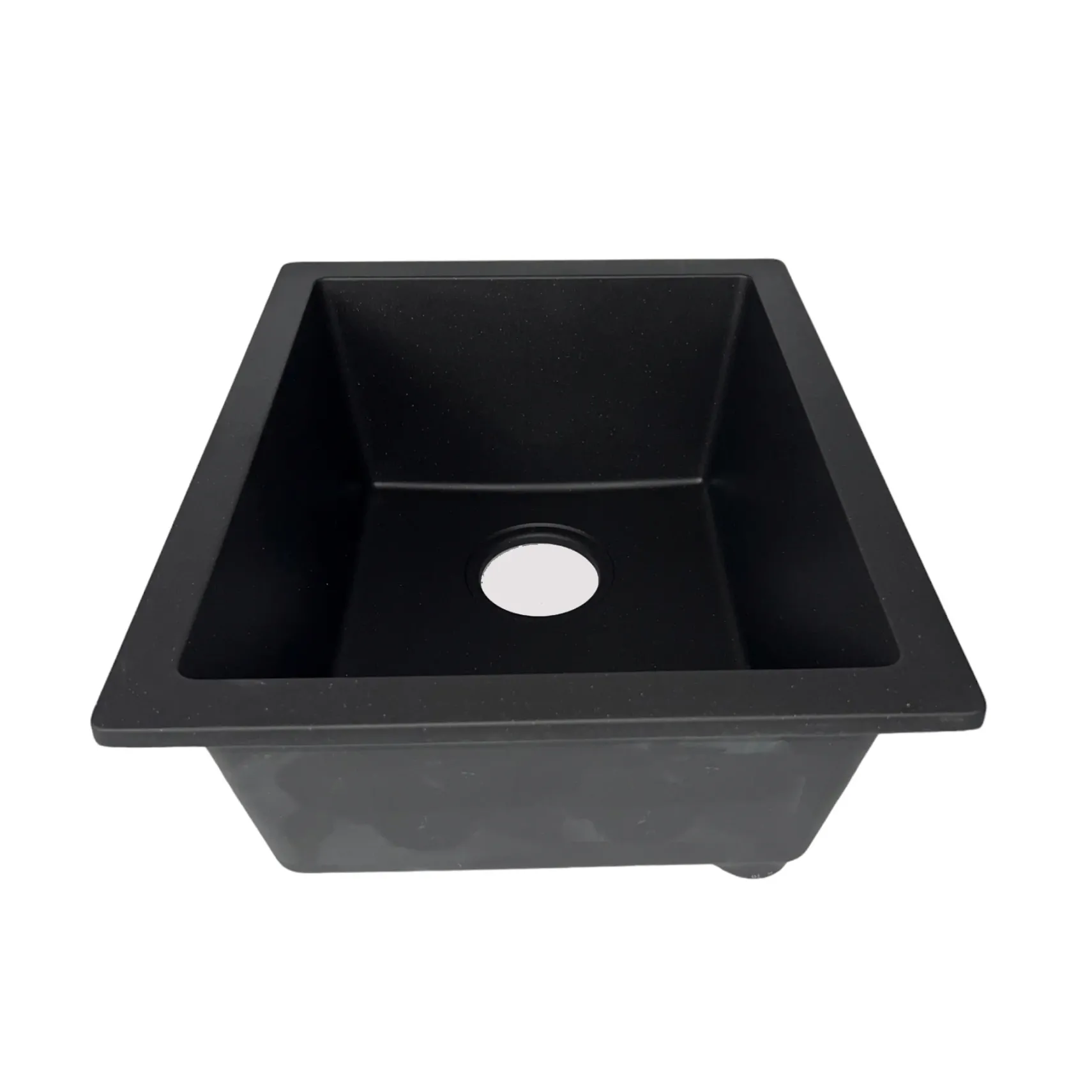 Nantucket Sinks Rockport 15" Rectangle Granite Composite Bar/Kitchen Sink with Accessories, Black, PR1815-BL