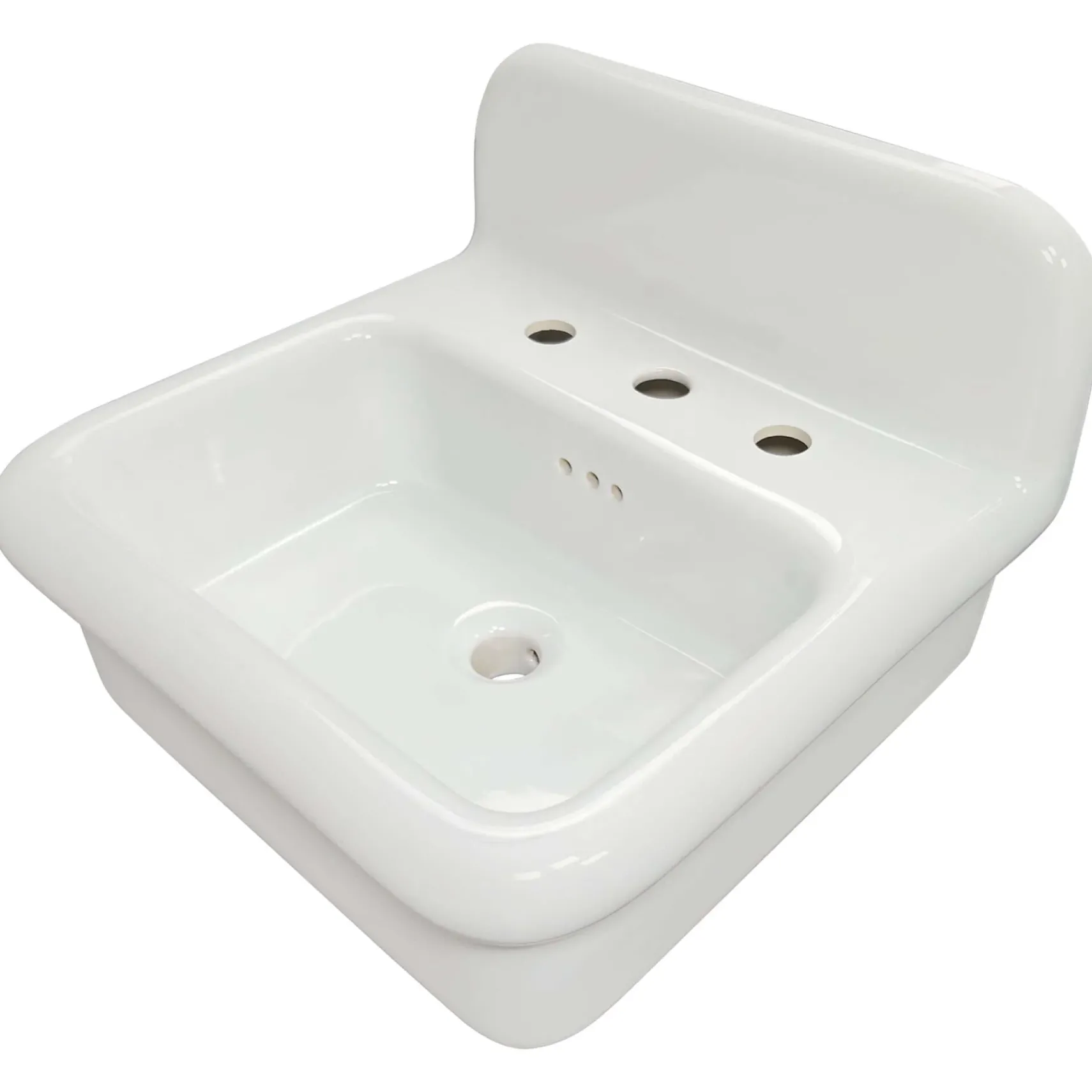Nantucket Sinks Victorian 19.5" x 17.75" Irregular Wallmount Fireclay Bathroom Sink with Accessories, White/White, NS-VCDM20-WW