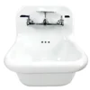 Nantucket Sinks Victorian 16.5" x 16.5" Irregular Wallmount Fireclay Bathroom Sink with Faucet and Accessories, NS-VC16-WW-CPFCT