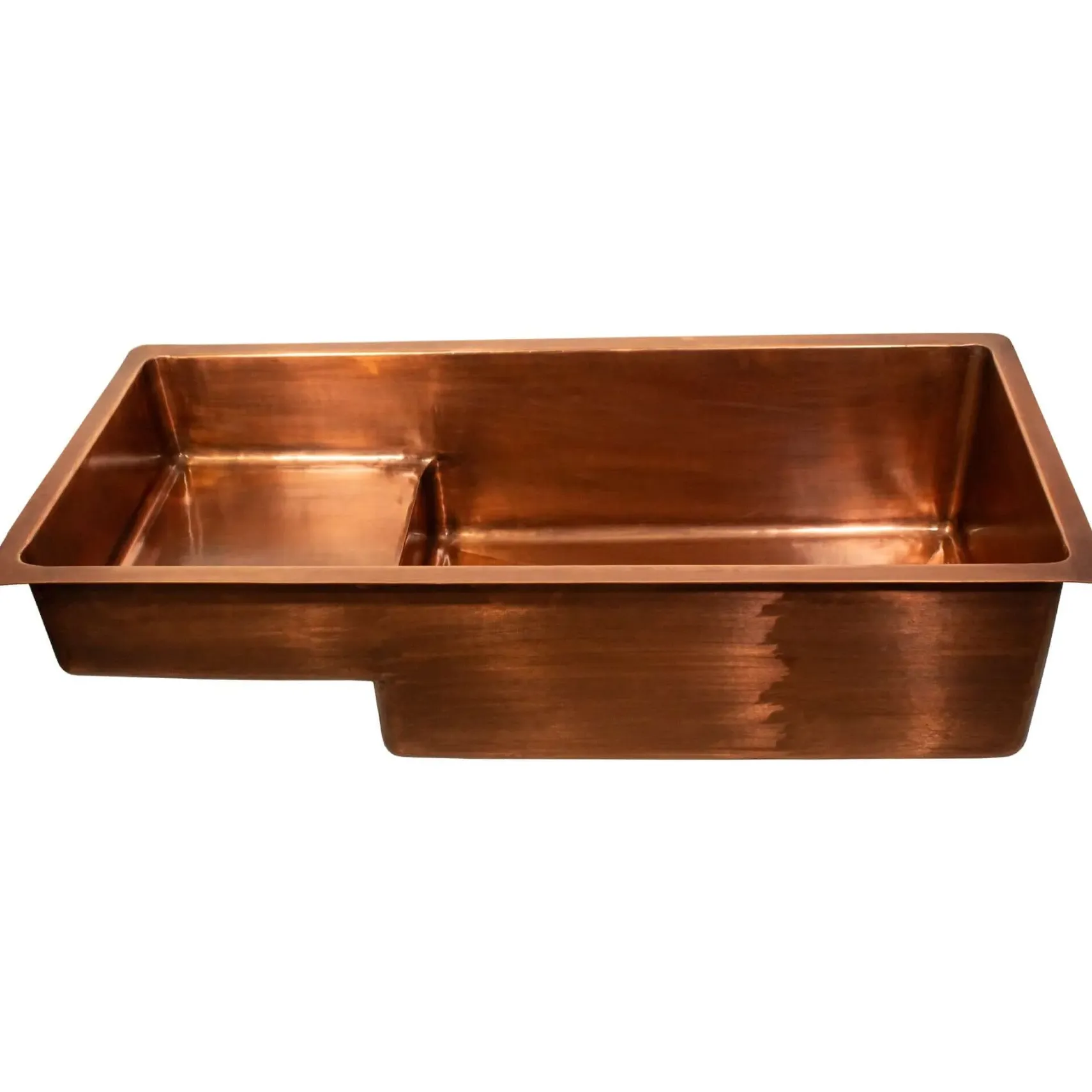 Nantucket Sinks x Studio Dearborn Brightwork 39" Undermount Copper Kitchen Sink with Accessories, 16 Gauge, STEPPE3918-SMC