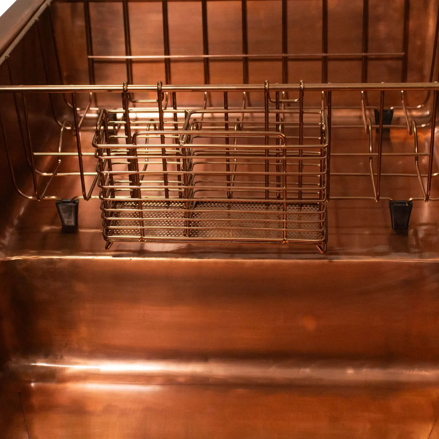 Nantucket Sinks x Studio Dearborn Brightwork 39" Undermount Copper Kitchen Sink with Accessories, 16 Gauge, STEPPE3918-SMC
