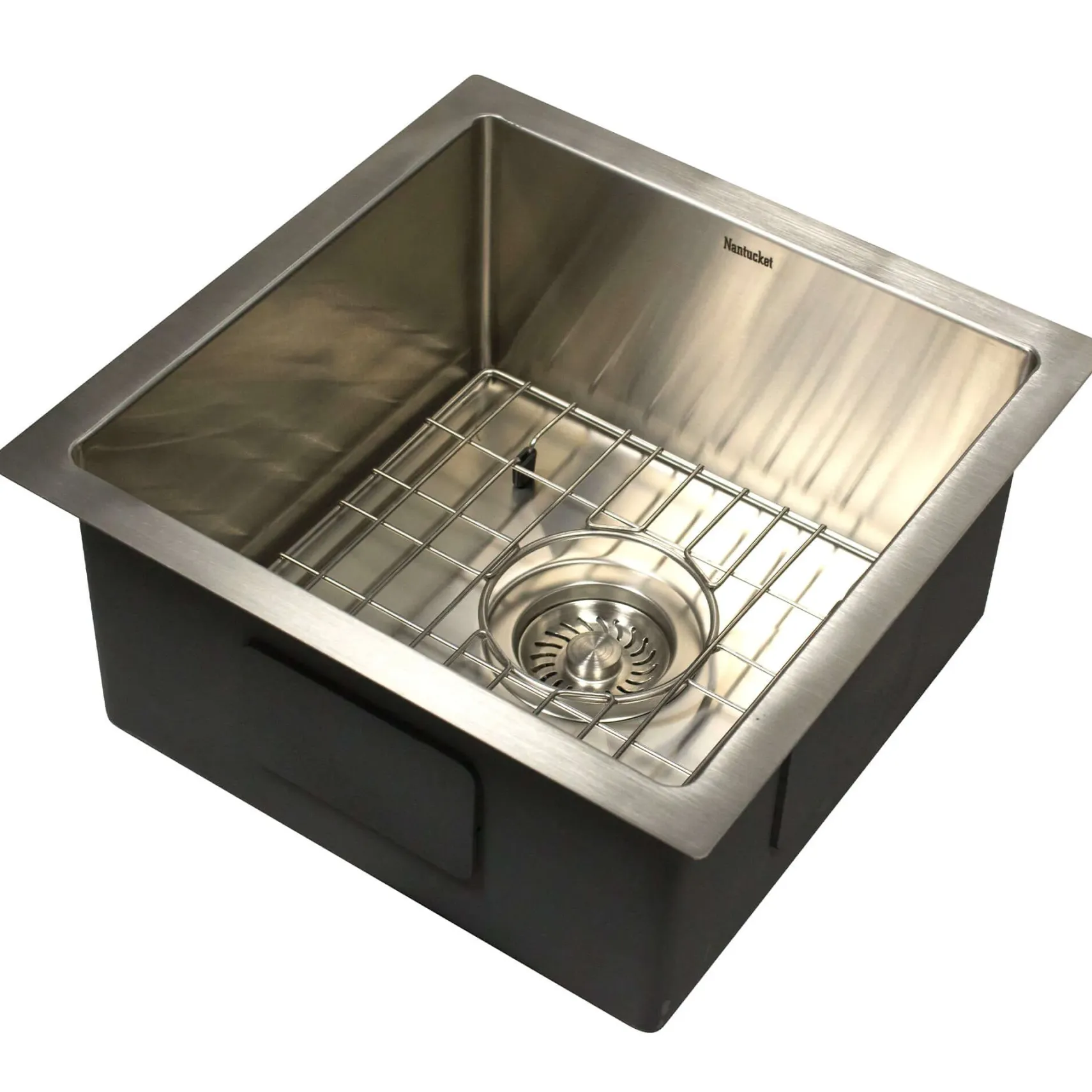 Nantucket Sinks All Weather 15" Undermount 316 Marine Grade Stainless Steel Kitchen Sink with Accessories, 16 Gauge, AW1515-16