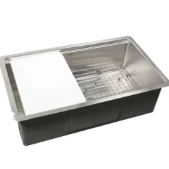 Nantucket Sinks All Weather 32" Undermount 316 Marine Grade Stainless Steel Kitchen Sink with Accessories, 16 Gauge, AW-PS-3219-16