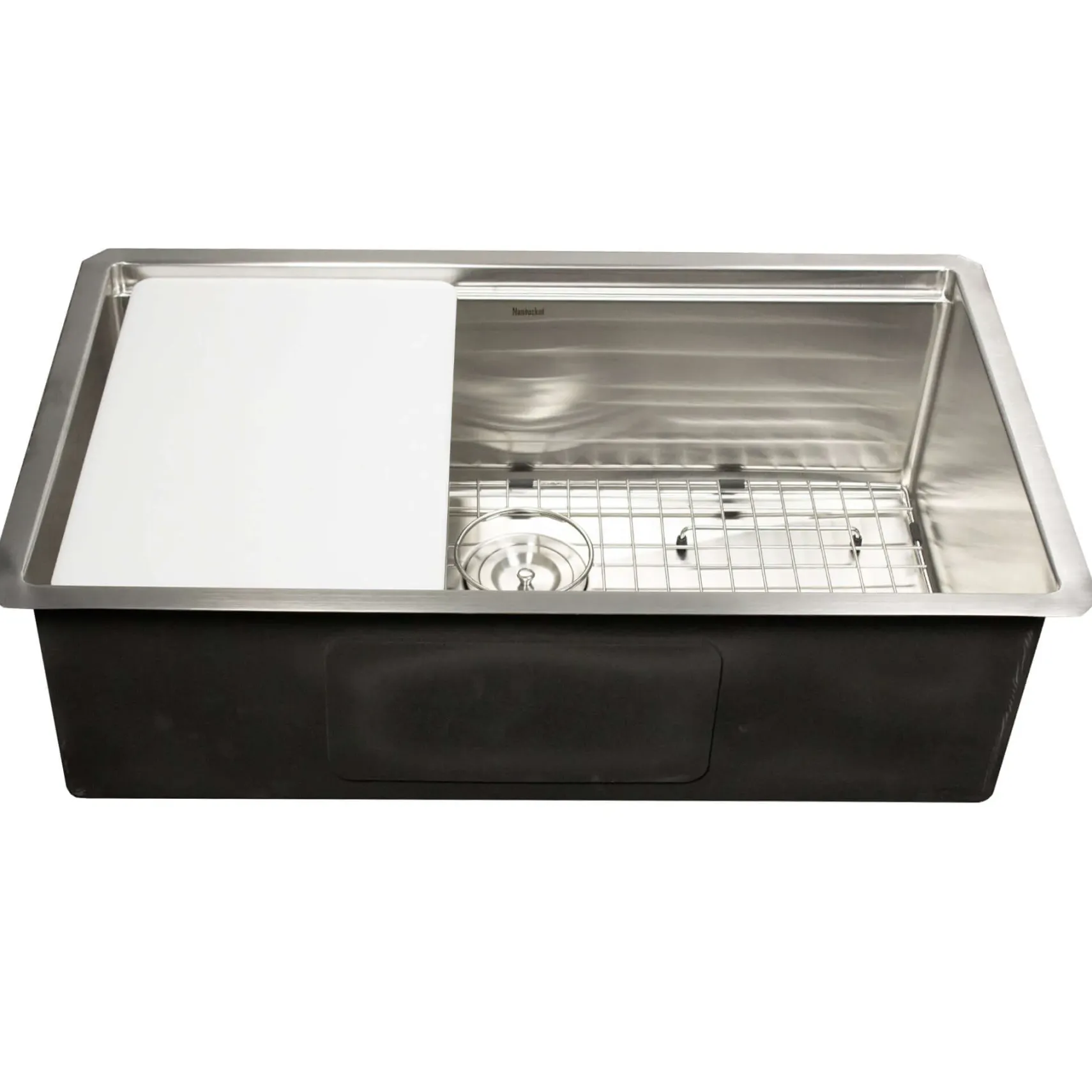 Nantucket Sinks All Weather 32" Undermount 316 Marine Grade Stainless Steel Kitchen Sink with Accessories, 16 Gauge, AW-PS-3219-16