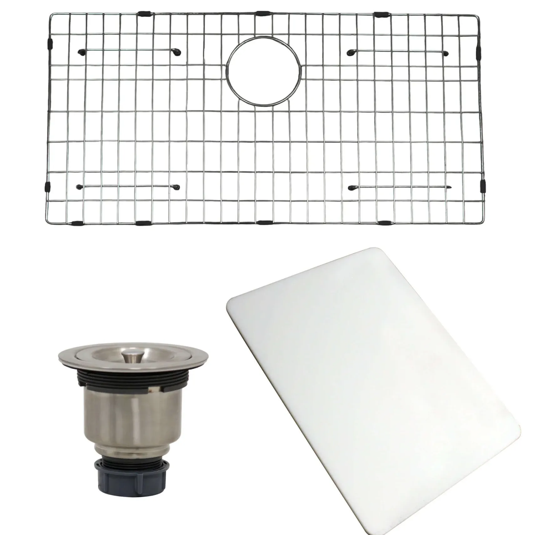 Nantucket Sinks All Weather 32" Undermount 316 Marine Grade Stainless Steel Kitchen Sink with Accessories, 16 Gauge, AW-PS-3219-16