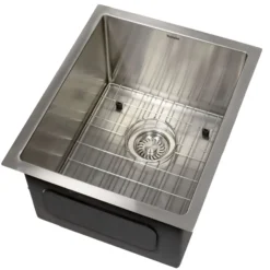 Nantucket Sinks All Weather 15" Undermount 316 Marine Grade Stainless Steel Kitchen Sink with Accessories, 16 Gauge, AW1518-16