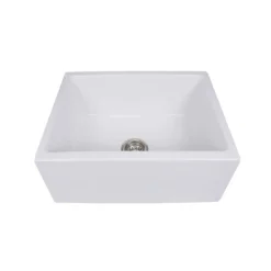 Nantucket Sinks Cape 24" Fireclay Farmhouse Sink, White, Hyannis-24