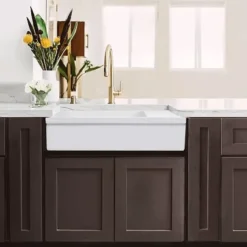 Nantucket Sinks Cape 36" Fireclay Farmhouse Sink, White, FCFS36-DB