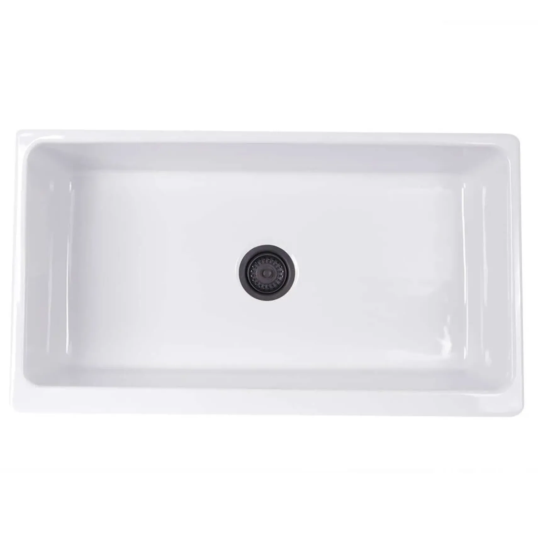 Nantucket Sinks Cape 36" Fireclay Farmhouse Sink, White, Yarmouth-36W