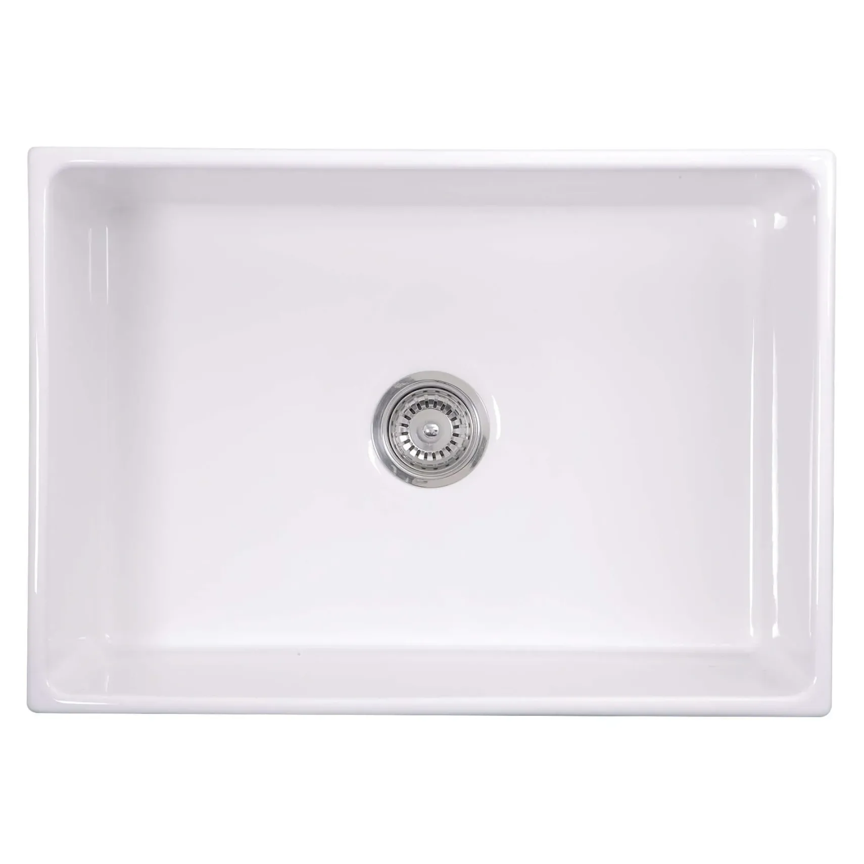 Nantucket Sinks Cape 27" Fireclay Farmhouse Sink, White, T-FCFS27