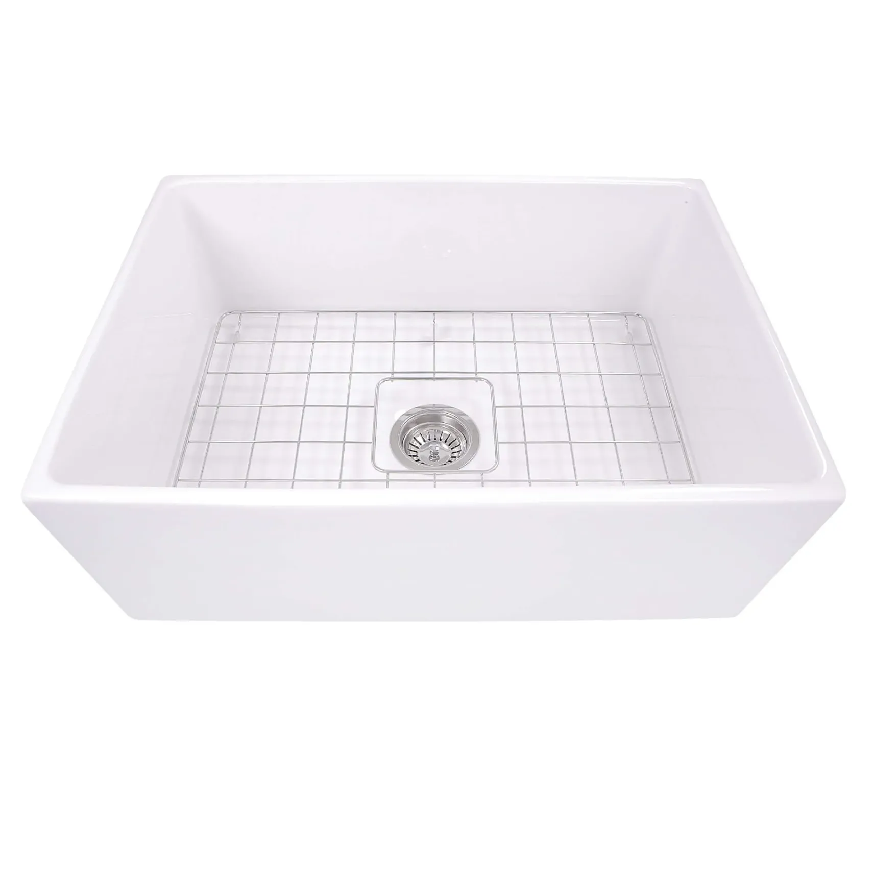 Nantucket Sinks Cape 27" Fireclay Farmhouse Sink, White, T-FCFS27