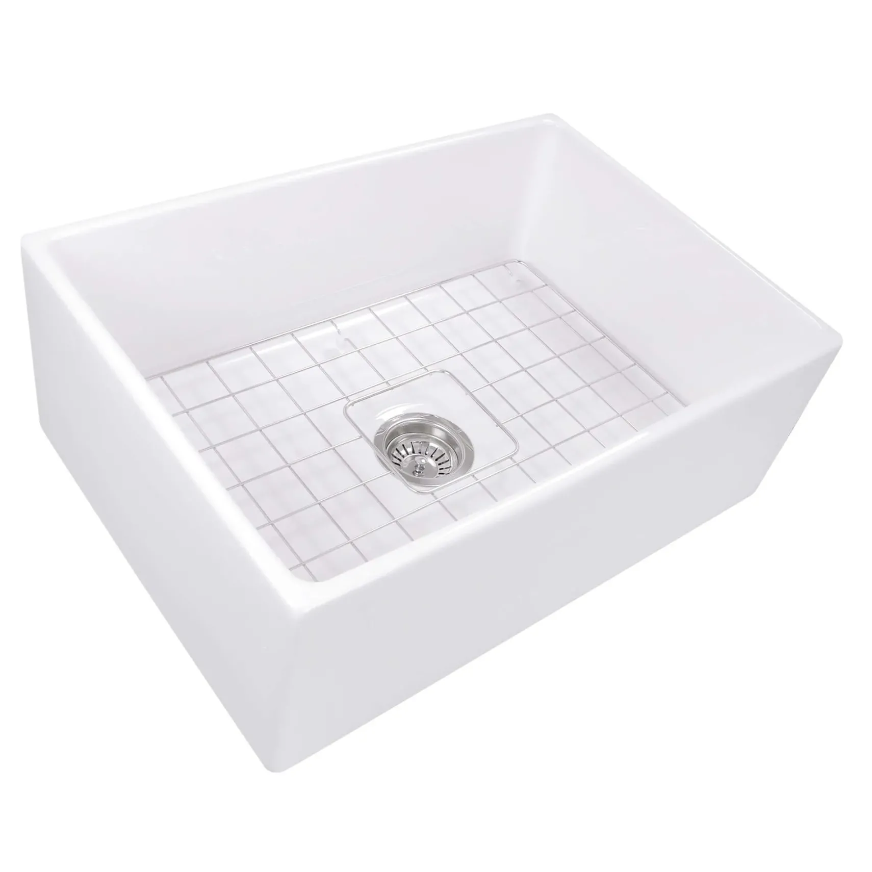 Nantucket Sinks Cape 27" Fireclay Farmhouse Sink, White, T-FCFS27