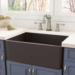 Nantucket Sinks Cape 30" Fireclay Farmhouse Sink, Coffee Brown, T-FCFS30CB