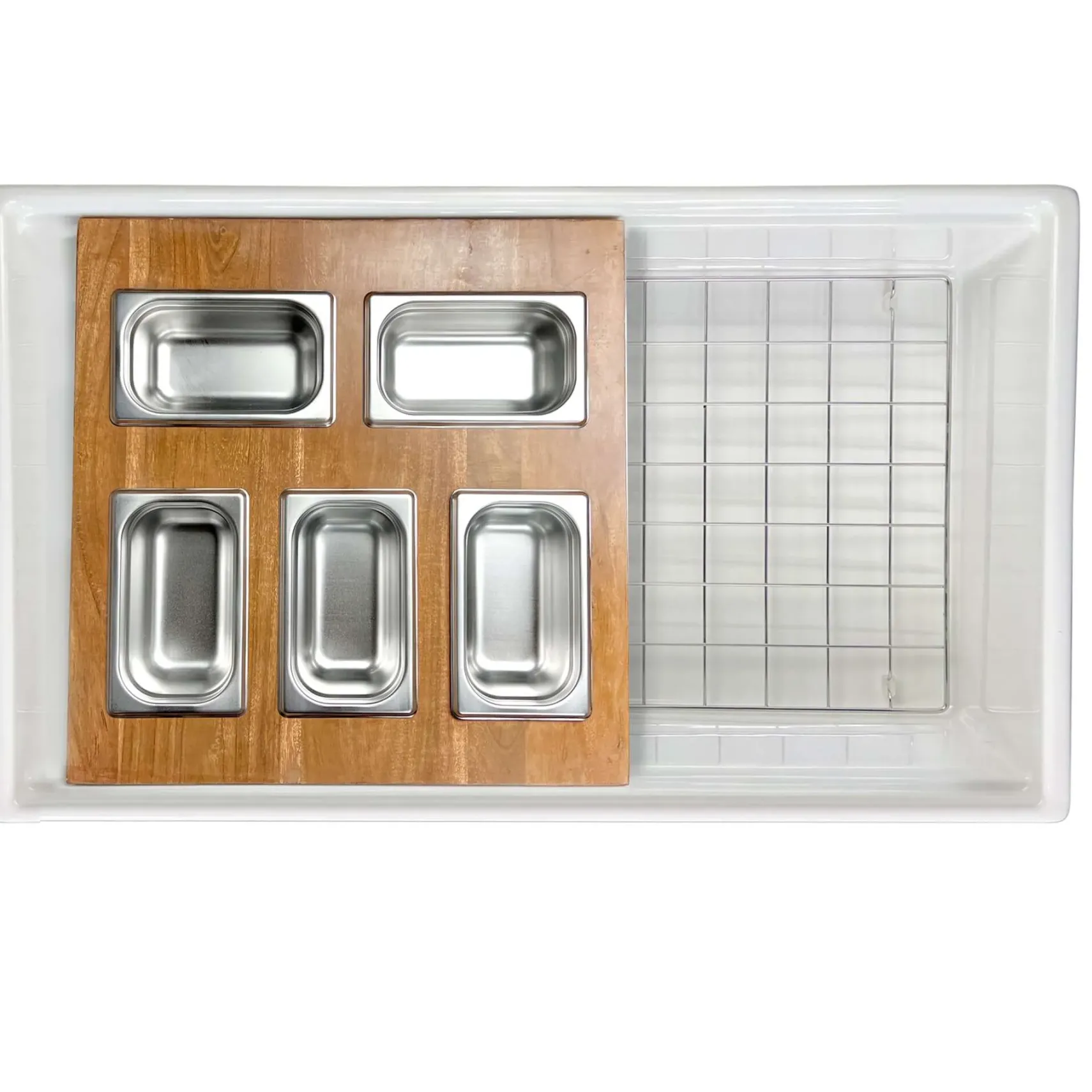 Nantucket Sinks Cape 33" Fireclay Farmhouse Sink with Accessories, White, HZ-TPS33W-ST1