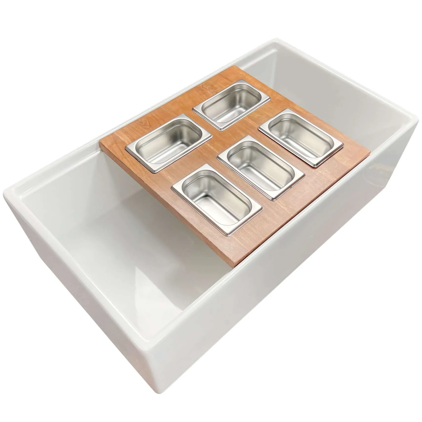 Nantucket Sinks Cape 33" Fireclay Farmhouse Sink with Accessories, White, HZ-TPS33W-ST1