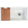 Nantucket Sinks Cape 36" Fireclay Workstation Farmhouse Sink with Accessories, White, T-PS36W