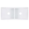 Nantucket Sinks Cape 40" Fireclay Farmhouse Sink, 50/50 Double Bowl, White, Hyannis-39-DBL