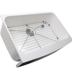 Nantucket Sinks Glacierstone 31" Retrofit Farmhouse Sink, White, NS-GSEZA32S