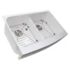Nantucket Sinks Glacierstone 31" Retrofit Double Bowl Farmhouse Sink, White, NS-GSEZA32D