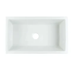 Nantucket Sinks Island 33" Fireclay Farmhouse Sink, White, ISFCW33x18SO