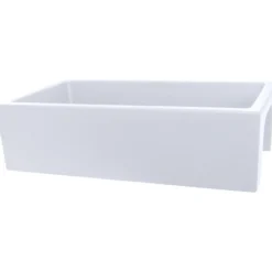 Nantucket Sinks Island 36" Fireclay Farmhouse Sink, White, ISFCW36x18SO