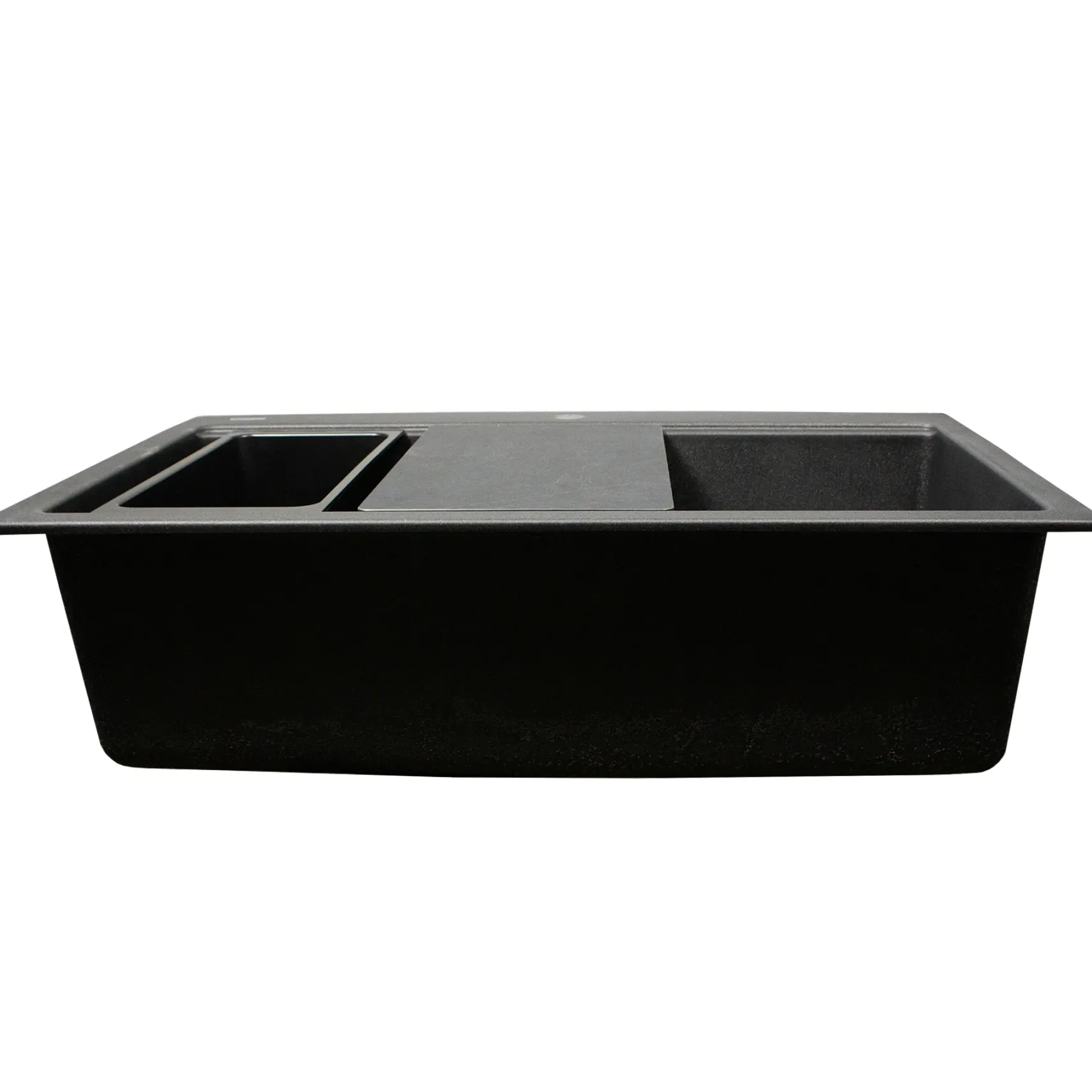 Nantucket Sinks Plymouth 33" Dual Mount Granite Composite Workstation Kitchen Sink, Black, PR3322PS-BL