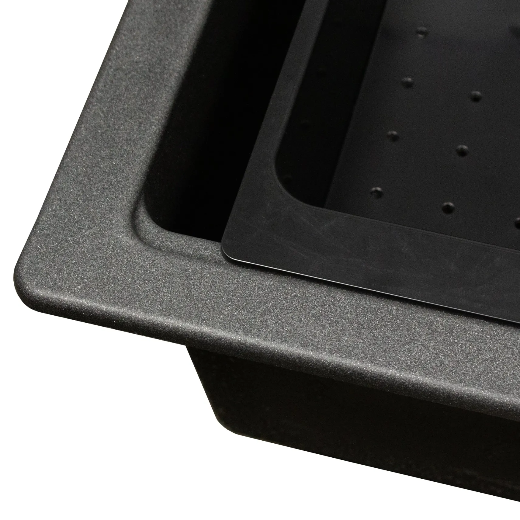 Nantucket Sinks Plymouth 33" Dual Mount Granite Composite Workstation Kitchen Sink, Black, PR3322PS-BL