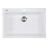 Nantucket Sinks Plymouth 27" Dual Mount Granite Composite Kitchen Sink with Accessories, White, PR2720-DM-W