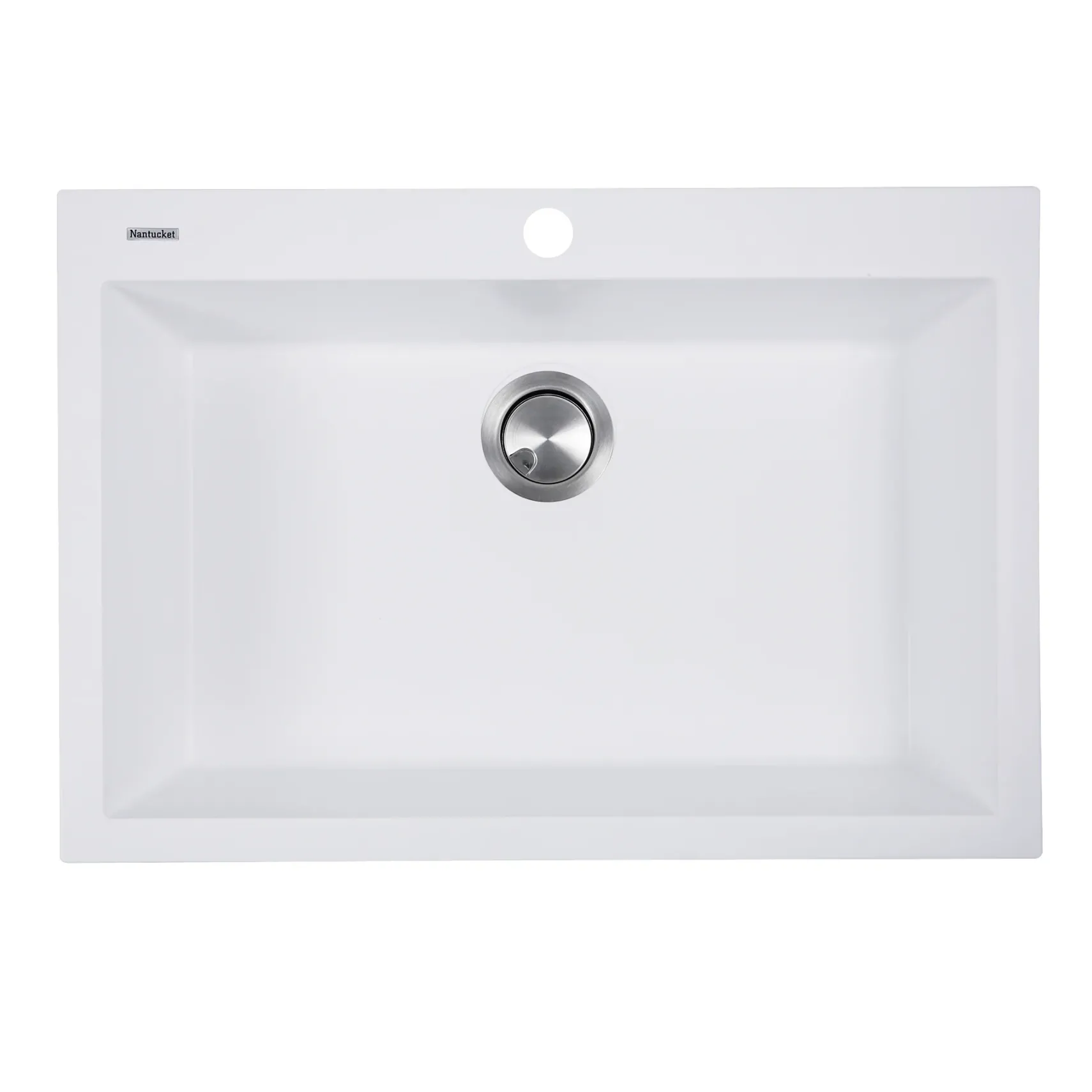 Nantucket Sinks Plymouth 27" Dual Mount Granite Composite Kitchen Sink with Accessories, White, PR2720-DM-W