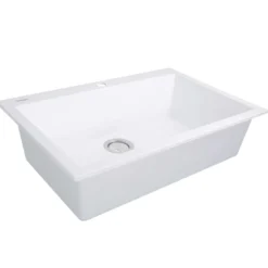 Nantucket Sinks Plymouth 33" Granite Composite Kitchen Sink, White, PR3322-DM-W