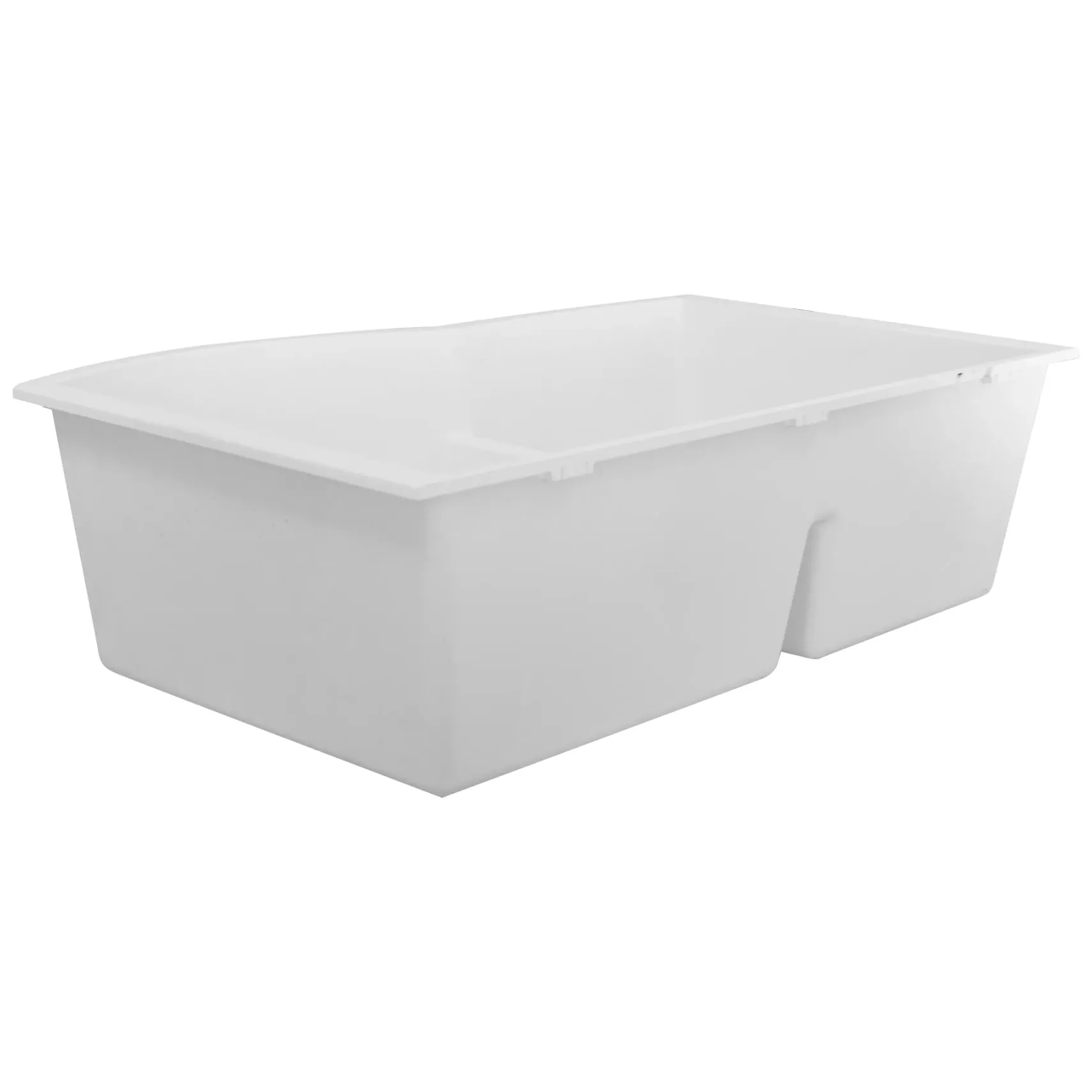 Nantucket Sinks Plymouth 33" Granite Composite Kitchen Sink, 60/40 Double Bowl, White, PR6040-W-UM