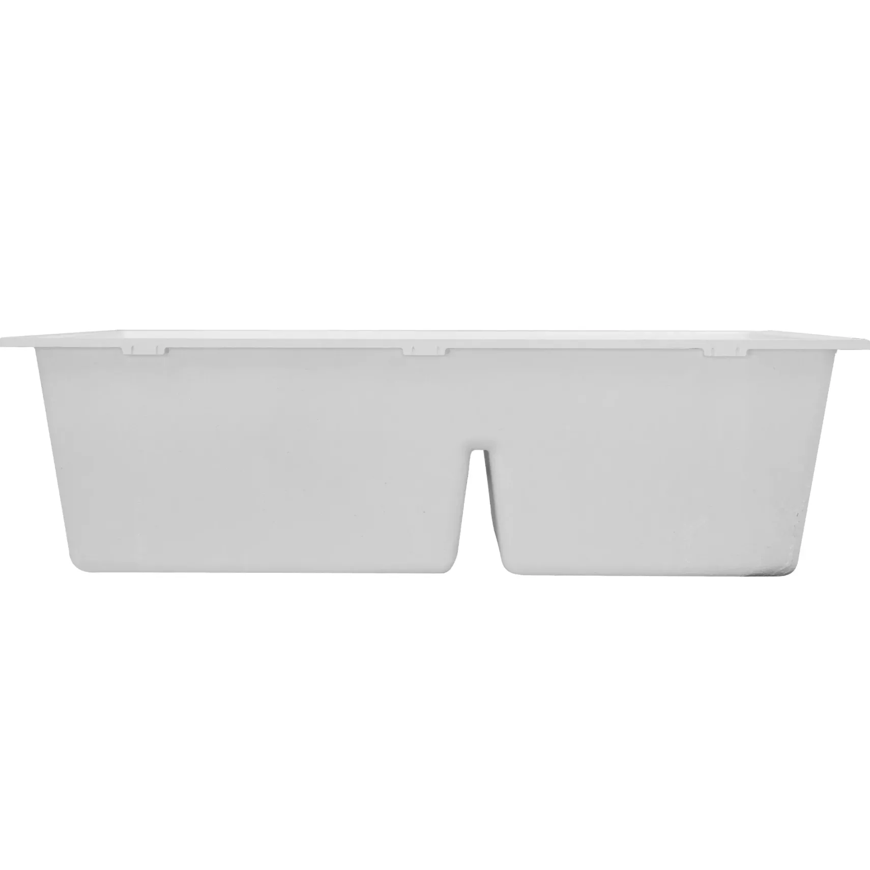 Nantucket Sinks Plymouth 33" Granite Composite Kitchen Sink, 60/40 Double Bowl, White, PR6040-W-UM