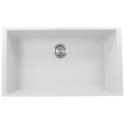 Nantucket Sinks Plymouth 33" Granite Composite Kitchen Sink, White, PR3320-W-UM