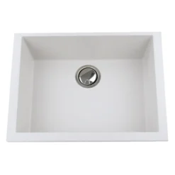 Nantucket Sinks Plymouth 24" Granite Composite Kitchen Sink, White, PR2418-W